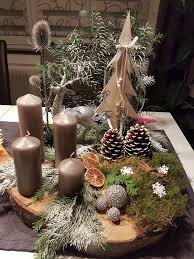 Adventsgesteck Weihnachtsdekoration Weihnachten Dekoration Baumscheiben Deko Weihnachten