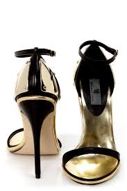 Black and gold sandal heels. Mia Limited Edition Lenny Black Gold Plated High Heel Sandals 139 00 Lulus