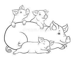 You can now print this beautiful cute piglet pig s to print5ded coloring page or color online for free. Coloring Pages Mother Pig Lays With Her Three Little Cute Piglets Stock Vector Illustration Of Country Kids 153936857