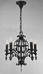 Antique Five Arm Gothic Style Wrought Iron Chandelier Leffler S Antiques