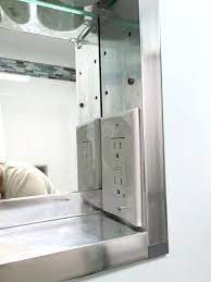 The switch on the wall controlled the power to the cabinet and the ceiling light. 2018 Medicine Cabinet With Electrical Outlet Inside Kitchen Cabinets Update Ideas On A B Modern Small Bathrooms New House Bathroom Master Bathroom Renovation