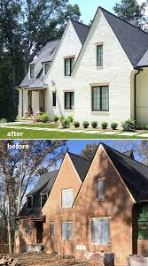 Tips For Painting Exterior Brick And How Much It Costs Plank And Pillow Exterior Brick White Brick Houses Exterior