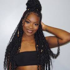 We love this irregular braided style. Braided Hairstyles Black Hair Braidedhairstyles Braided Hairstyles Braids For Black Hair Locs Hairstyles