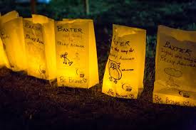 To make the to go luminarias, use a carryout container as a template. Relay For Life Luminaria Event