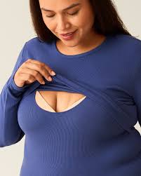 Ribbed Bamboo Long Sleeve Nursing T-Shirt