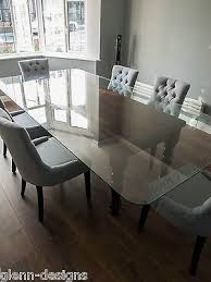 8 10 12 Seater Clearly Glass Dining Table Farm House Base 2 Part Leg Stained Dining Table In Kitchen Dining Table Dining