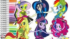 The rainbow is formed when water droplets in the air cause the diffraction of sunlight. My Little Pony Equestria Girls Coloring Book Compilation Rainbow Rocks Twilight Sparkles Pinkie Pie Youtube