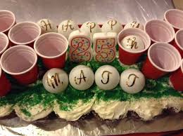 Birthday Cupcake Ideas For Boyfriend The Boyfriends Beer Pong Cupcake Cake Beer Birthday Beer Pong Cupcakes Beer Cake