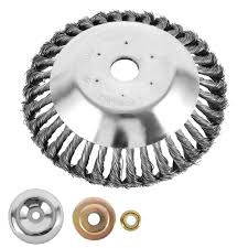 Grass trimmer cutter head, knotted steel wire wheel brush, strimmer head cleaning solid wire wheel perfect for overgrown area, grass in corner, moss, garden, lawn (6 inch) 3.2 out of 5 stars. Knotted Wire Grass Trimmer Cutter Head Garden Weed Brush For Lawn Mower 8 Wire Wheel Steel