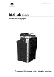 Immediate download of purchased service manual upon completion of payment. Konica Minolta Bizhub 36 Manual