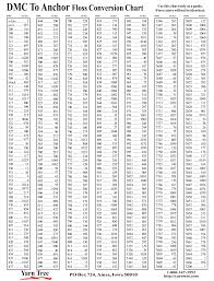 Dmc To Anchor Floss Conversion Chart Printable Pdf Download Cross Stitch Floss Cross Stitch Thread Dmc Floss Chart