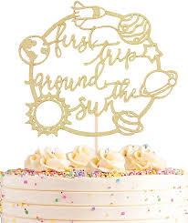 It is easy being green! Buy Ahaoray Space Birthday Cake Topper First Trip Around The Sun Glitter Cardsotck Baby Space Theme Party Cake Topper 1st Baby Birthday Cake Decoration Supplies Online In Turkey B094fn1ycm