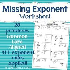 Exponent Rules Practice Find The Missing Exponent Exponent Rules Middle School Math Resources Exponent Worksheets