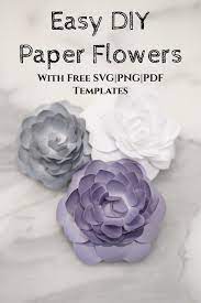 Diy Paper Camellia With Free Flower Template Domestic Heights Paper Flower Tutorial Paper Flowers Diy Easy Paper Flower Template