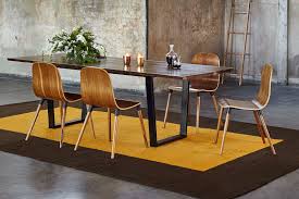 Juego de 4 sillas de comedor modernas de medio siglo tapizadas, tapizadas en tela lateral con base de madera de pasador; Juegos De Comedor Unimate Mobiliario Moderno Para Tu Casa
