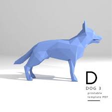 It's a symbol of the new year 2018, 2030, 2042 on the eastern horoscope. Printable Diy Template Pdf Dog 3 Low Poly Paper Model Etsy Cardboard Animals Diy Printables Paper Sculpture