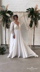 Behind The Scenes Of Bohemian Plus Size Wedding Gown Photoshoot Margo A Line Vintage Lac Plus Size Wedding Gowns Wedding Dress Long Sleeve Plus Size Wedding