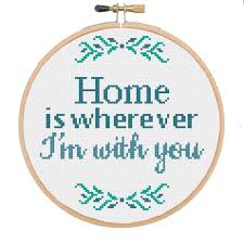 Pdf Home Is Wherever I M With You Cross Stitch Downloadable Digital Pattern Cross Stitch Digital Pattern Stitch