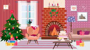 Download this free vector about flat christmas living room background, and discover more than 14 million professional graphic resources on freepik. Cozy Christmas Interior With Christmas Tree Fire Place And Royalty Free Cliparts Vectors And Stock Illustration Image 113437199