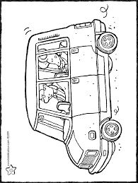 Mooie plaatjes van een auto die je zelf kan inkleuren. Lowie In De Auto Kiddicolour