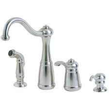 This product solved the problem. Pfister Marielle Single Handle Side Sprayer Kitchen Faucet And Soap Dispenser In Stainless Steel Lg26 4nss The Home Depot