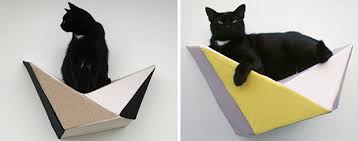 Incredible Modern Geometric Wall Mounted Cat Bed From Like Kittysville Hauspanther *wood cat friendly furniture,truly cater to your cat's needs. incredible modern geometric wall