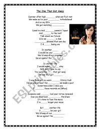 Sittin' here all through the night. Katy Perry S Song The One That Got Away Esl Worksheet By Sophie100