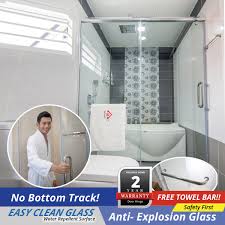 You will be able to enjoy a very nice bathroom door that looks different from a traditional option. Rs5018p Frameless Shower Screen Reliance Home