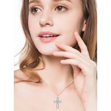 WINNICACA Cross Necklace for Women 925 Sterling Silver Celtic Pendant White  Opal Jewelry Birthday Anniversary Mothers Day Christmas Gifts for Women
