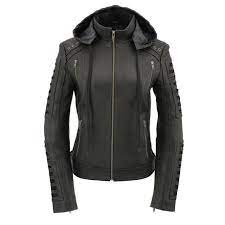 Milwaukee Leather Sfl2865 Women Black Zipper Front Scuba Leather Biker Outfit Riding Outfit Leather Jackets Women