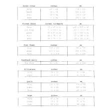 Pillow Size Chart Paketumroh Co