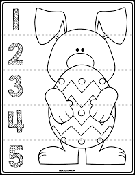 Easter Bunny Line Puzzles Easter Preschool Easter Math Worksheets Easter Colors