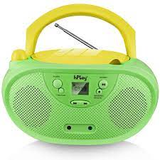 hPlay GC04 Portable Top Loading Programmable CD/CD-R/CD-RW Boombox with  Digital Tuning AM FM Radio, LCD Display, Aux-in Port Supported. AC or  Batteries Powered (Batteries not Included) - Pastel Green - Walmart.com