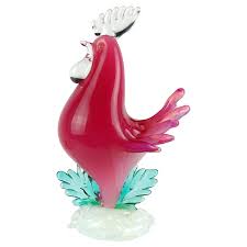 It is a fine example and features planned bubbles in amber to red. Murano Rooster 1stdibs