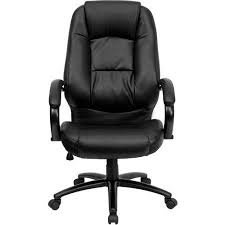 Multi Function Leather High Back Office Chair With Waterfall Seat Black Walmart Com Black Office Chair Black Leather Office Chair Leather Office Chair