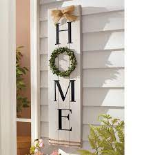 Choose a sign that pairs well with your existing decor. Home With Wreath Wooden Wall Sign Ginny S