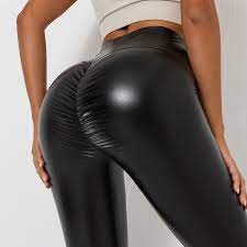 About me - Faux Leather Booty Shaping Leggings - Free shipping!