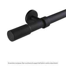 Tringle A Rideau Velours 150 Cm Diam 28 Mm Noir Mat Tringle Rideau Rideaux Tringle
