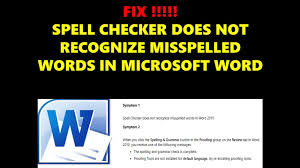 Fix Spell Check Not Working In Word 2010 Youtube