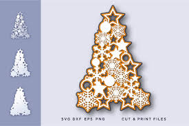 Download Christmas Tree Snowflakes 3d Graphic By 2dooart Creative Fabrica PSD Mockup Templates