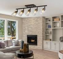 Track Lighting Fixtures 35.4-in 5 -Light Black Medium base (E-26) Modern/contemporary Linear Track Lighting Kit with Glass pendant Pivoting Heads