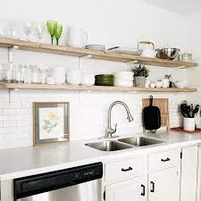 Open Shelving Kitchen Shelves Open Shelf Kitchen Decor Kitchen Decor Ideas Neutral Kitchen Kitchen Refresh Cool Kitchens Kitchen Remodel
