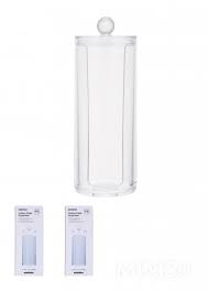 Weltrxe makeup organiser cotton buds dispenser bathroom storage cotton swabs holder cotton pad container with lid. Miniso Australia