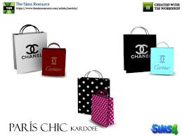 Extract the two files within the. Sims 4 Cc Custom Content Decor Clutter The Sims Resource Kardofe Par S Chic Paper Chanel Cartier Shopping Bags Sims 4 Sims 4 Clutter Sims