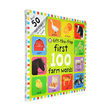 Each book has 100 color photographs to look at and talk about, and 100 simple first words to read and learn, too. Large Open Cardboard Parent Child Flip Book First 100 Farm Words Lift The Flap Baby S Farm