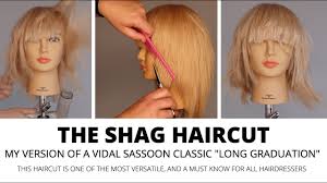 A creative video tutorial showing how to do the short bob haircut with vidal sassoon's hair cutting techniques! How To Cut A Vidal Sassoon Shag Haircut Super Easy Salon Classic Long Graduation Mullet Haircut Youtube