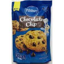 Enriched flour bleached (wheat flour, niacin, iron, thiamin mononitrate, riboflavin, folic acid), sugar, chocolate chips (sugar, chocolate liquor, cocoa butter, soy lecithin, natural flavor), palm oil, water, canola oil, contains 2% or less. Pillsbury Chocolate Chip Cookie Mix 5 99