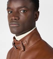 Man BROWN Racing Jacket in Leather X1M12490700WOIXXS017