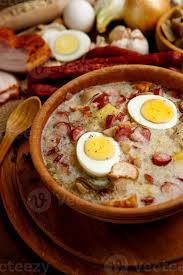 Secretario general nacional del partido democrático somos perú, gerente comercial global factoring, amante de su país y de sus 3 hijas. Traditional Polish Easter Soup Zurek 710135 Stock Photo