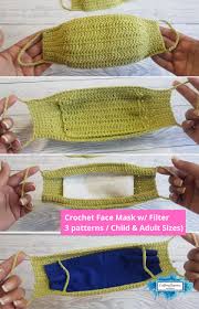 For riding, walk your pets, or just feel like to wear it. Free Crochet Face Mask With Filter Pocket Child Adult Crafting Happiness